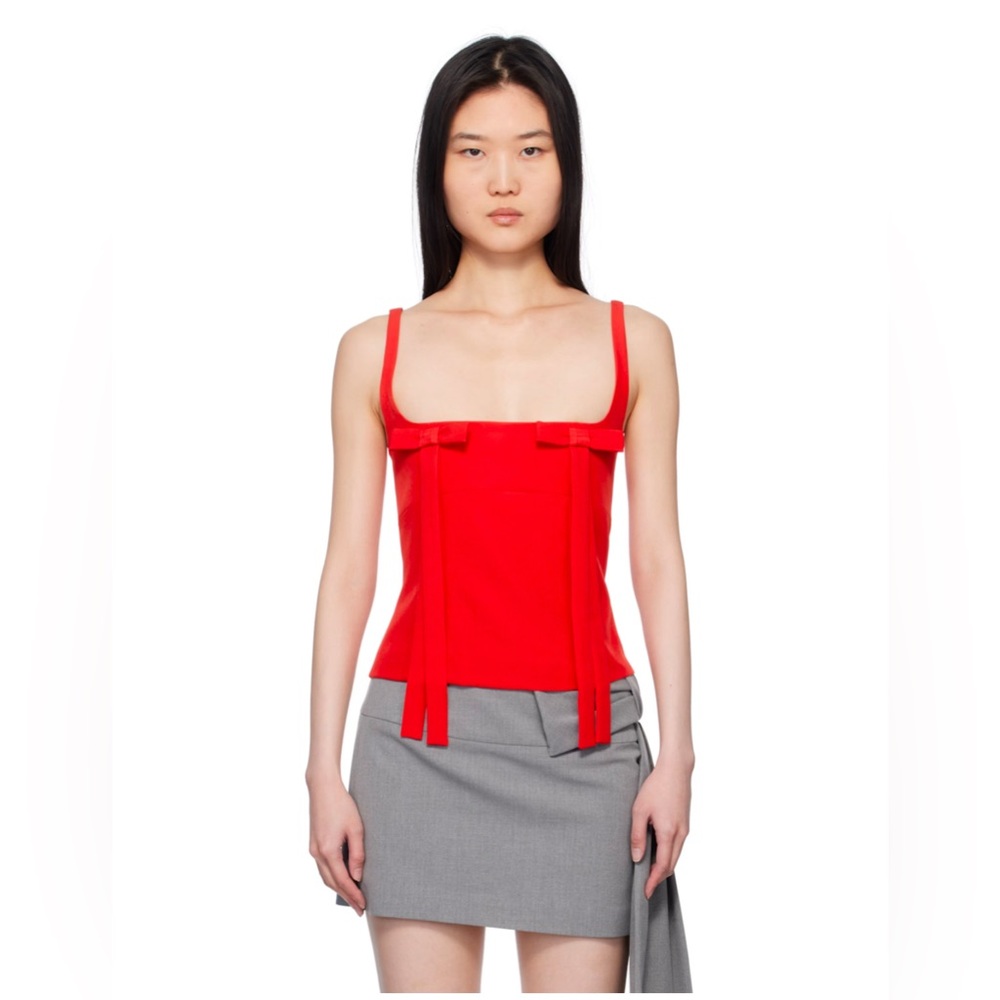 Sandy Liang Teacup Tank in Red